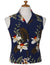 Orchids Hanapepe Aloha Sleeveless Rayon Blouse Navy