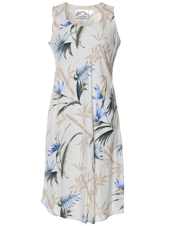 Sleeveless Hawaiian Dress Bamboo Paradise Cream