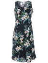 Sleeveless Hawaiian Dress Orchid Ginger Black