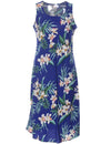 Sleeveless Hawaiian Dress Orchid Ginger Royal