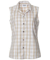 Women Sleeveless Blouse Palaka Khaki Khaki