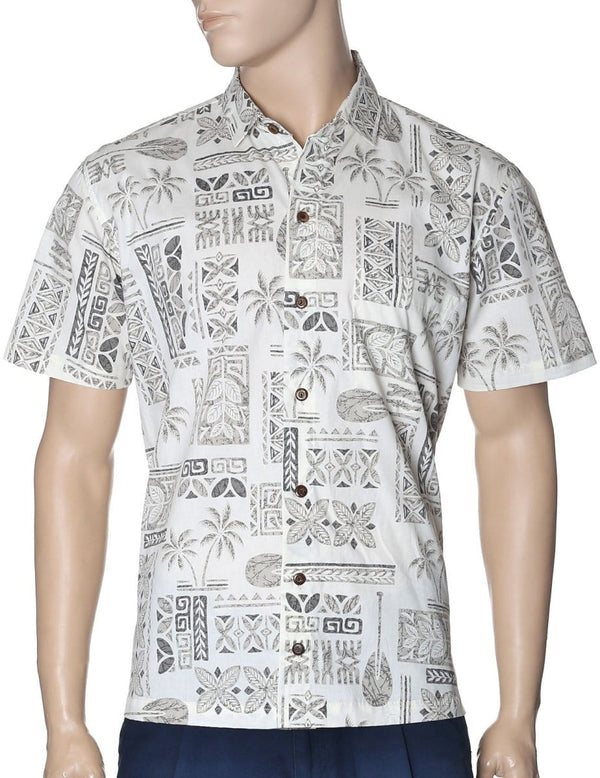 Slim Fit Hawaiian Shirt Kapena Cream