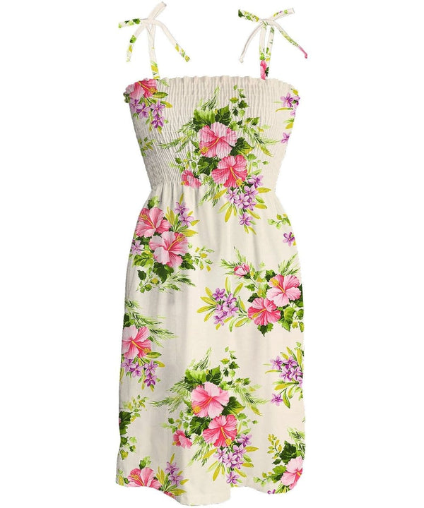 Smock Hawaiian Dress Pua Moe Cream