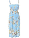 Smock Hawaiian Dress Malana Orchids Light Blue Fits XS to XL (2-16)