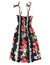 Smock Top Dress for Girls Plumeria Orchid Panel Navy
