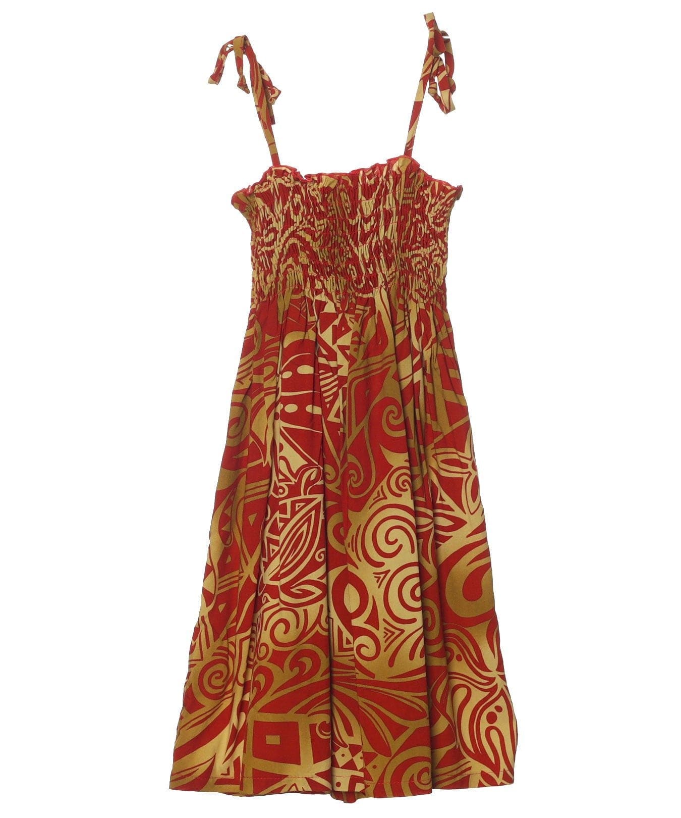 Smock Top Girls Hawaiian Dress Tribal Rust / 6