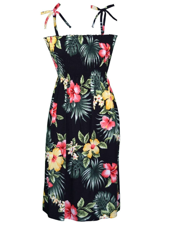 Smock Top Short Hawaii Rayon Dress Lihue Black