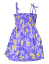 Smock Tube Top Flower Dress for Girls Plumeria Purple