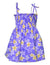 Smock Tube Top Flower Dress for Girls Plumeria Purple