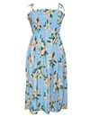 Smocked Dress Plumeria Sky Sky Blue Fits XS to XL (2-16)