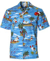 Snowman Hawaii Vacation Christmas Shirt Blue