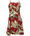Spaghetti Straps Short Hawaiian Dress White Ginger Red