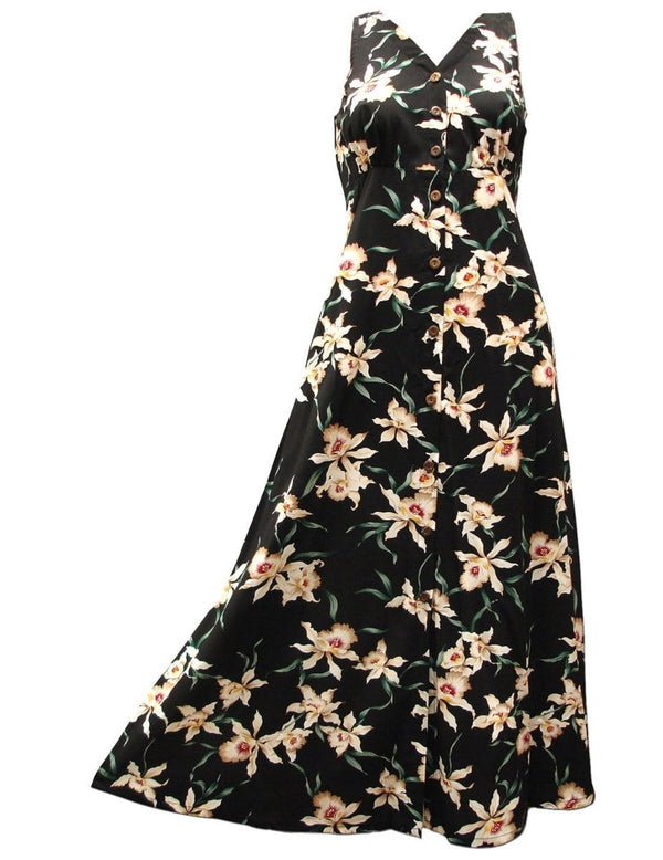 Star Orchid Maxi Cocktail Dress Black