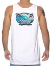Sun-Sand-Surf Hawaiian Tank-Top Tee White