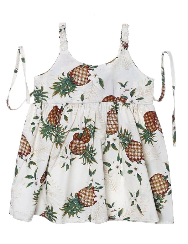 Sunny Pineapples Girls Sundress White KY