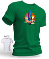 Hawaii Sunrise Surfboard Shaka Time T-Shirt Green