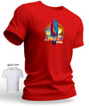 Hawaii Sunrise Surfboard Shaka Time T-Shirt Red