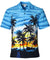 Sunset Beach Bungalow Hawaiian Shirt Blue