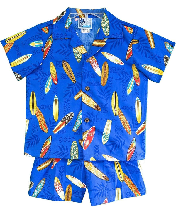 Surfboard Town Toddler Boy's Clothes Set Blue