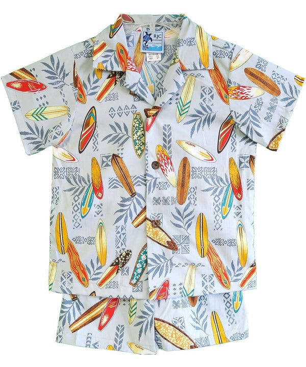 Surfboard Town Toddler Boy's Clothes Set Gray