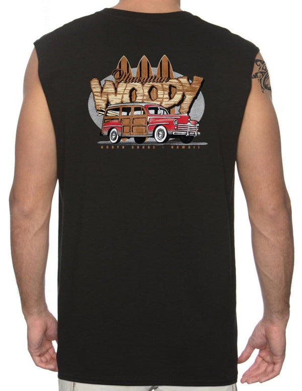 Surfers Woody Car Muscle Tee Black
