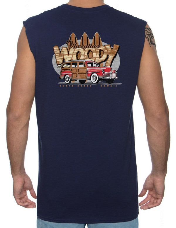 Surfers Woody Car Muscle Tee Navy