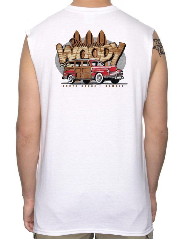 Surfers Woody Car Muscle Tee White