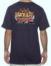 T-Shirt Tee Surfers Woody Station Wagon Car Navy