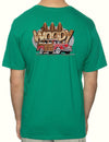 T-Shirt Tee Surfers Woody Station Wagon Car Green