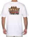 T-Shirt Tee Surfers Woody Station Wagon Car White
