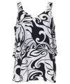 Swirl Double Layer Blouse Tank Top Black