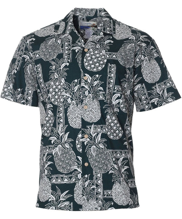 Tapa Pineapples Hawaiian Shirt Waimea Casuals Green