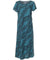 Maxi Long Hawaiian Dress Signature Lei with Sleeves Teal Mae Young Designs