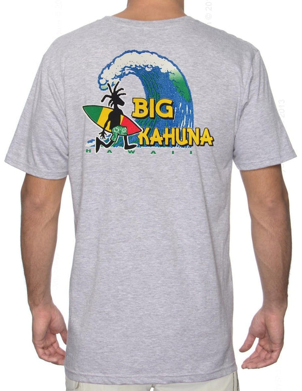 The Big Kahuna Waves Men T-shirt Ash Shaka Time Hawaii