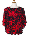TIARE Blouse Caftan Poncho Tunic Red