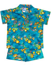 Toddler Boy's Clothes 2 Piece Cabana Set Fish Explorer Turquoise