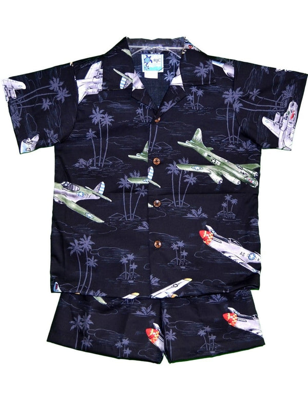 Toddler Boy's Clothes Set Fighter Airplanes Black