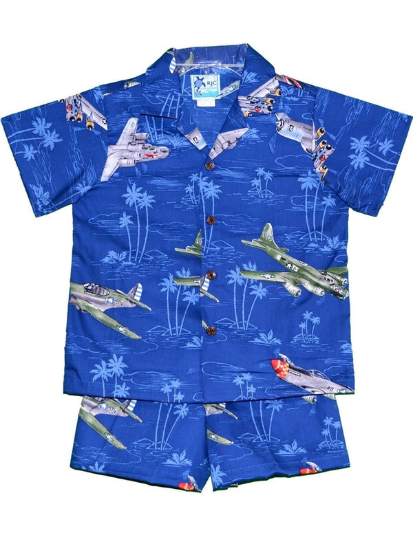 Toddler Boy's Clothes Set Fighter Airplanes Navy