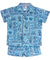 Toddler Boy's Hawaiian Clothes Set Kalaka Tribal Blue