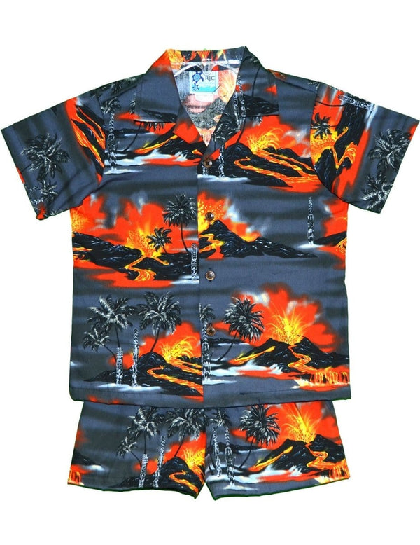 Toddler Boy's Clothes Set Kilauea Volcano Lava Silver