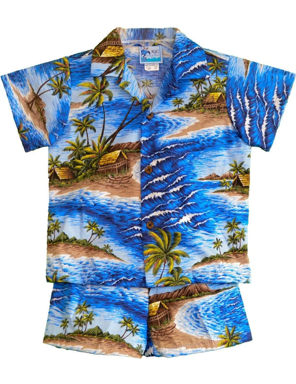 Toddler Boy's Clothes Set Ocean Waves Blue