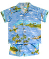 Spitfire Pacific Airplanes Toddler Boy's Hawaiian Clothes Set Navy