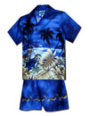 Boys Toddler Clothes Set Motorcycles Tropics Blue Pacific Legend