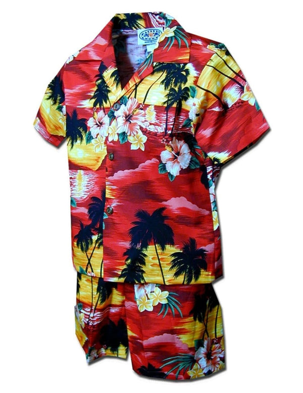Toddler Clothes Set Sunset Hawaiian Islands Red Pacific Legend