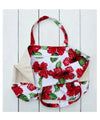 Large Tote Handbag White Hibiscus White White