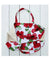 Large Tote Handbag White Hibiscus White White