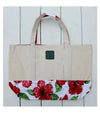 Large Tote Handbag White Hibiscus White