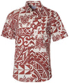 Tribal Honu Aloha Button Up Shirt Rust Mae Young Designs