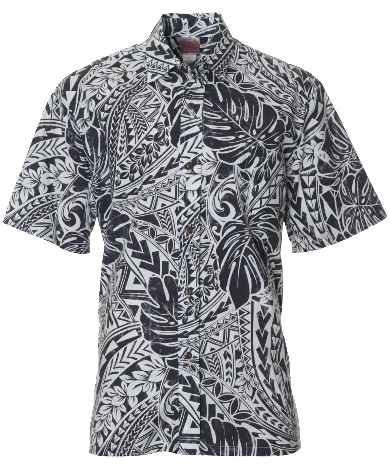 tribal dress shirts Men's Short Sleeve Button Up Samoan Tribal Shirt, White Black Polynesian Wedding And Event Outfit, Island Style Bowling Shirt