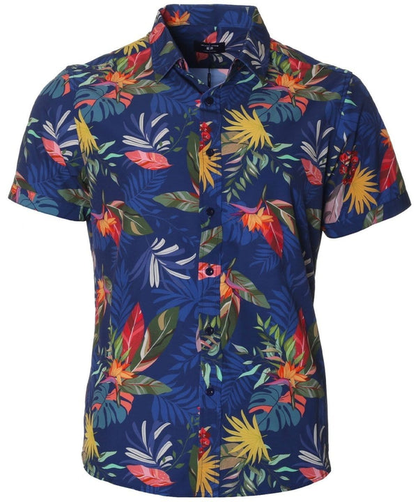 Tropical Breeze Aloha Shirt Navy